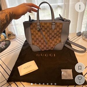 Gucci crossbody Bree canvas bag in blue.